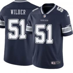 Navy Kyle Wilber Cowboys #51 Stitched American Football Jersey Custom Sewn-on Patches Mens Womens Youth