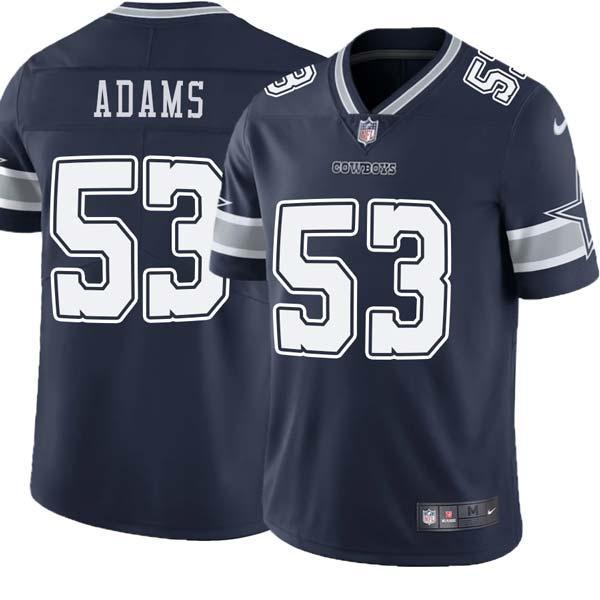 Navy Keith Adams Cowboys #53 Stitched American Football Jersey Custom Sewn-on Patches Mens Womens Youth