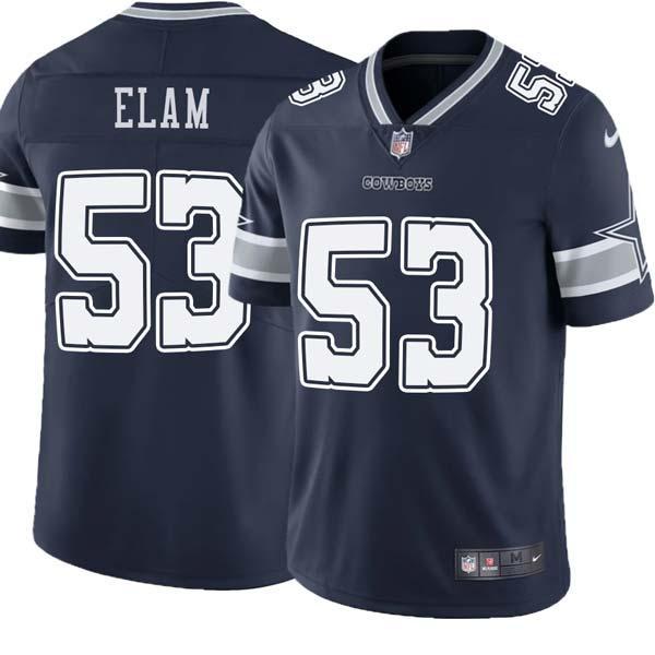 Navy Onzy Elam Cowboys #53 Stitched American Football Jersey Custom Sewn-on Patches Mens Womens Youth