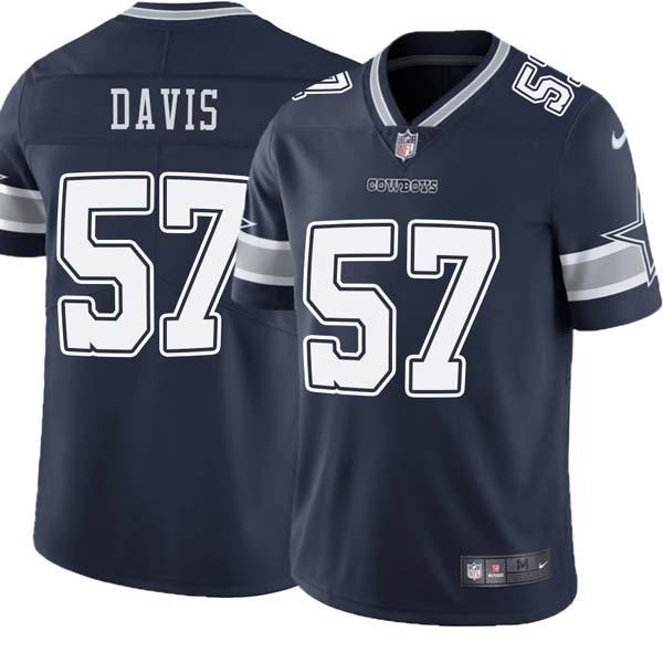 Navy Kyle Davis Cowboys #57 Stitched American Football Jersey Custom Sewn-on Patches Mens Womens Youth