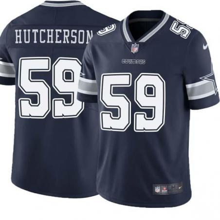 Navy Ken Hutcherson Cowboys #59 Stitched American Football Jersey Custom Sewn-on Patches Mens Womens Youth