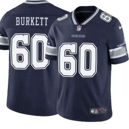 Navy Jackie Burkett Cowboys #60 Stitched American Football Jersey Custom Sewn-on Patches Mens Womens Youth