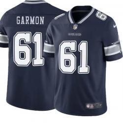 Navy Kelvin Garmon Cowboys #61 Stitched American Football Jersey Custom Sewn-on Patches Mens Womens Youth