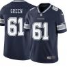 Navy Allen Green Cowboys #61 Stitched American Football Jersey Custom Sewn-on Patches Mens Womens Youth