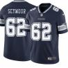 Navy Ryan Seymour Cowboys #62 Stitched American Football Jersey Custom Sewn-on Patches Mens Womens Youth