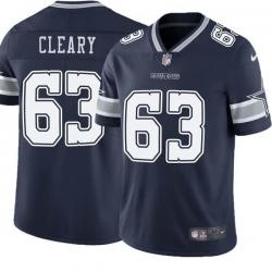 Navy Emmett Cleary Cowboys #63 Stitched American Football Jersey Custom Sewn-on Patches Mens Womens Youth