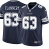 Navy John Flannery Cowboys #63 Stitched American Football Jersey Custom Sewn-on Patches Mens Womens Youth