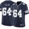 Navy George Lilja Cowboys #64 Stitched American Football Jersey Custom Sewn-on Patches Mens Womens Youth