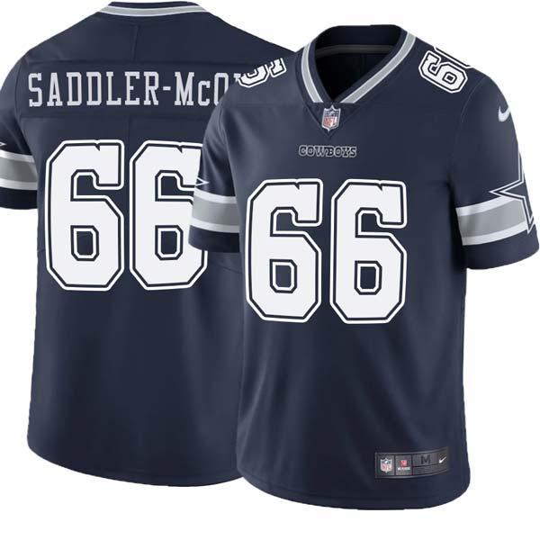 Navy Jimmy Saddler-McQueen Cowboys #66 Stitched American Football Jersey Custom Sewn-on Patches Mens Womens Youth