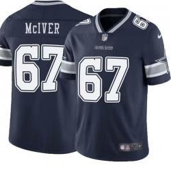 Navy Everett McIver Cowboys #67 Stitched American Football Jersey Custom Sewn-on Patches Mens Womens Youth
