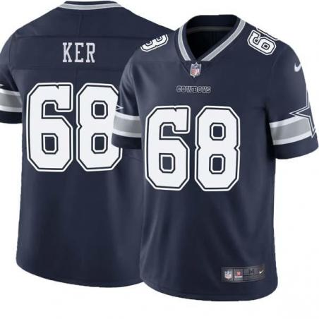 Navy Crawford Ker Cowboys #68 Stitched American Football Jersey Custom Sewn-on Patches Mens Womens Youth