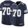 Navy Rayfield Wright Cowboys #70 Stitched American Football Jersey Custom Sewn-on Patches Mens Womens Youth