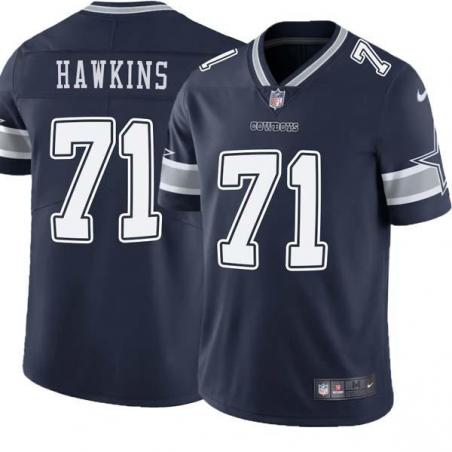 Navy Donald Hawkins Cowboys #71 Stitched American Football Jersey Custom Sewn-on Patches Mens Womens Youth