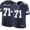 Navy Rodney Wallace Cowboys #71 Stitched American Football Jersey Custom Sewn-on Patches Mens Womens Youth