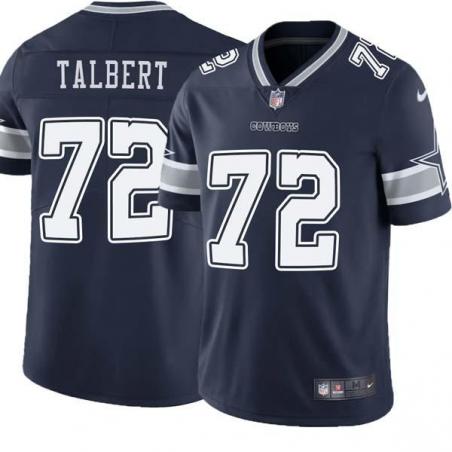 Navy Don Talbert Cowboys #72 Stitched American Football Jersey Custom Sewn-on Patches Mens Womens Youth