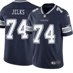 Navy Jalen Jelks Cowboys #74 Stitched American Football Jersey Custom Sewn-on Patches Mens Womens Youth