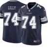 Navy Bob Lilly Cowboys #74 Stitched American Football Jersey Custom Sewn-on Patches Mens Womens Youth