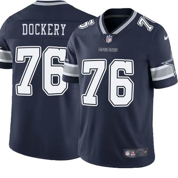 Navy Derrick Dockery Cowboys #76 Stitched American Football Jersey Custom Sewn-on Patches Mens Womens Youth
