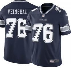 Navy Alan Veingrad Cowboys #76 Stitched American Football Jersey Custom Sewn-on Patches Mens Womens Youth