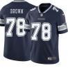 Navy Charles Brown Cowboys #78 Stitched American Football Jersey Custom Sewn-on Patches Mens Womens Youth