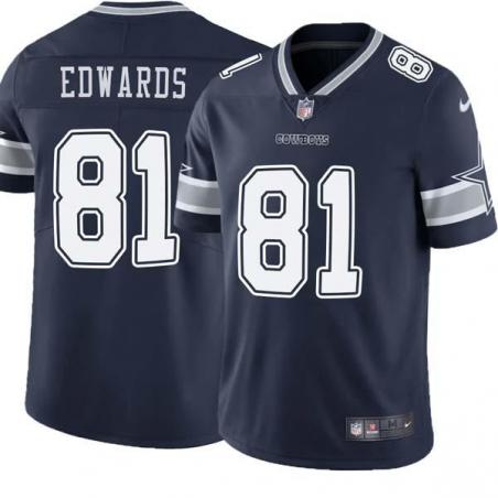 Navy Kelvin Edwards Cowboys #81 Stitched American Football Jersey Custom Sewn-on Patches Mens Womens Youth