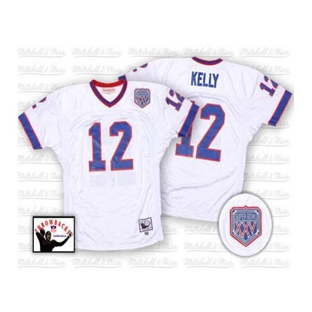 Jim Kelly Buffalo Football Jersey - Buffalo #12 Football Jersey(White Throwback)