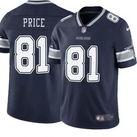 Navy Peerless Price Cowboys #81 Stitched American Football Jersey Custom Sewn-on Patches Mens Womens Youth