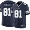 Navy Robert Steele Cowboys #81 Stitched American Football Jersey Custom Sewn-on Patches Mens Womens Youth