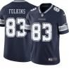 Navy Lee Folkins Cowboys #83 Stitched American Football Jersey Custom Sewn-on Patches Mens Womens Youth
