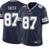 Navy Zuriel Smith Cowboys #87 Stitched American Football Jersey Custom Sewn-on Patches Mens Womens Youth