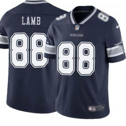 Navy CeeDee Lamb Cowboys #88 Stitched American Football Jersey Custom Sewn-on Patches Mens Womens Youth