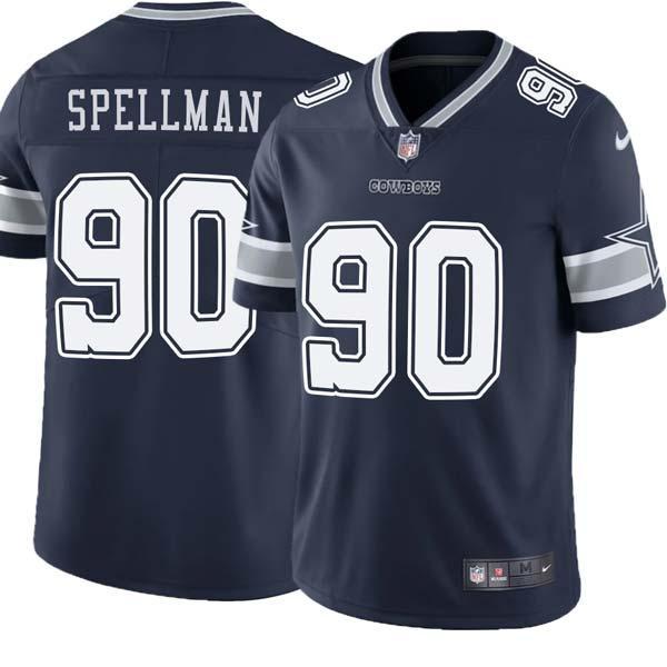 Navy Alonzo Spellman Cowboys #90 Stitched American Football Jersey Custom Sewn-on Patches Mens Womens Youth
