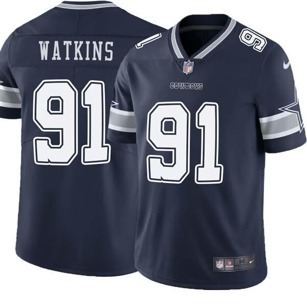 Navy Carlos Watkins Cowboys #91 Stitched American Football Jersey Custom Sewn-on Patches Mens Womens Youth