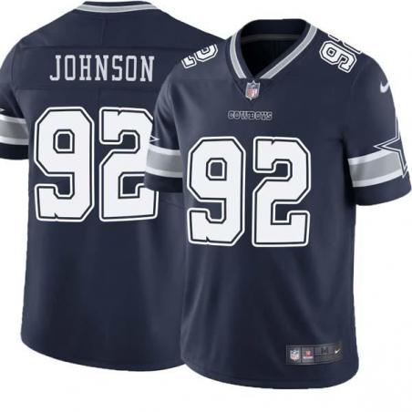 Navy Thomas Johnson Cowboys #92 Stitched American Football Jersey Custom Sewn-on Patches Mens Womens Youth