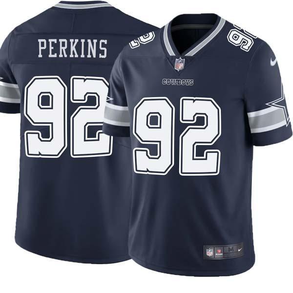 Navy Ray Perkins Cowboys #92 Stitched American Football Jersey Custom Sewn-on Patches Mens Womens Youth