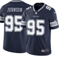 Navy Tank Johnson Cowboys #95 Stitched American Football Jersey Custom Sewn-on Patches Mens Womens Youth