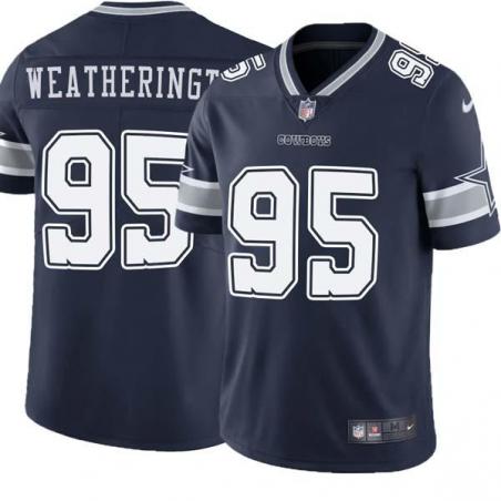 Navy Colston Weatherington Cowboys #95 Stitched American Football Jersey Custom Sewn-on Patches Mens Womens Youth