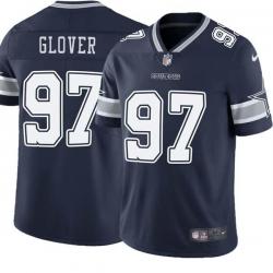 Navy La'Roi Glover Cowboys #97 Stitched American Football Jersey Custom Sewn-on Patches Mens Womens Youth