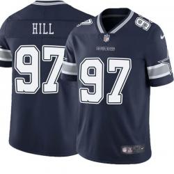 Navy Trysten Hill Cowboys #97 Stitched American Football Jersey Custom Sewn-on Patches Mens Womens Youth