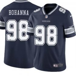 Navy Quinton Bohanna Cowboys #98 Stitched American Football Jersey Custom Sewn-on Patches Mens Womens Youth