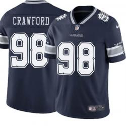 Navy Tyrone Crawford Cowboys #98 Stitched American Football Jersey Custom Sewn-on Patches Mens Womens Youth