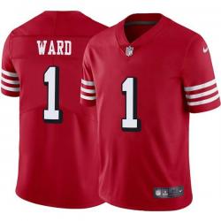 Red Throwback Jimmie Ward 49ers Jersey Custom Sewn-on Patches Mens Womens Youth