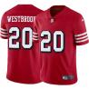 Red Throwback Brian Westbrook 49ers Jersey Custom Sewn-on Patches Mens Womens Youth
