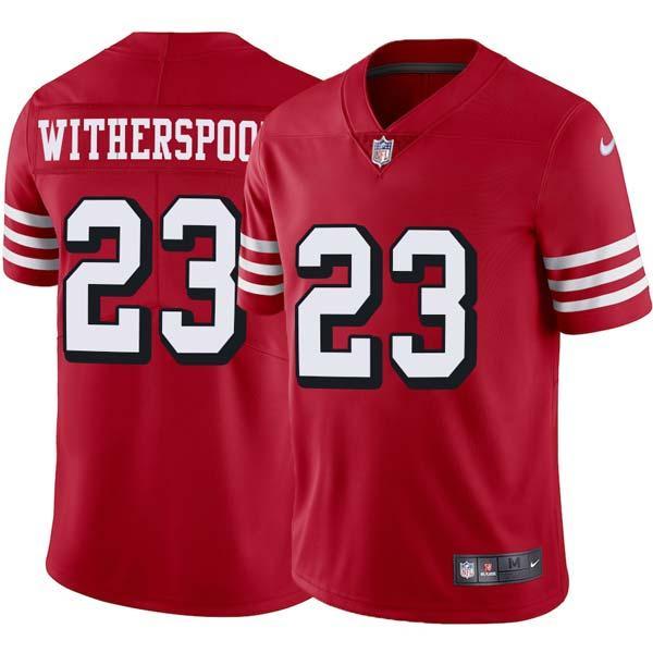 Red Throwback Ahkello Witherspoon 49ers Jersey Custom Sewn-on Patches Mens Womens Youth