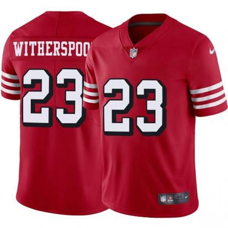 Red Throwback Ahkello Witherspoon 49ers Jersey Custom Sewn-on Patches Mens Womens Youth