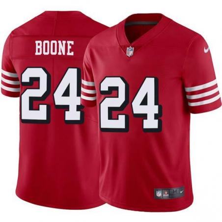 Red Throwback J.R. Boone 49ers Jersey Custom Sewn-on Patches Mens Womens Youth