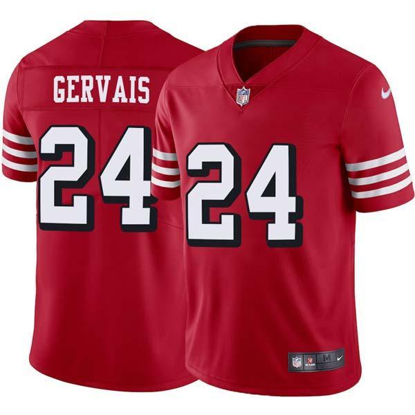 Red Throwback Rick Gervais 49ers Jersey Custom Sewn-on Patches Mens Womens Youth