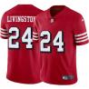 Red Throwback Howie Livingston 49ers Jersey Custom Sewn-on Patches Mens Womens Youth