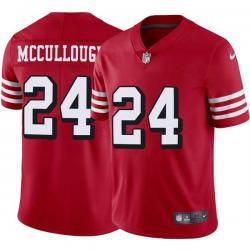 Red Throwback George McCullough 49ers Jersey Custom Sewn-on Patches Mens Womens Youth