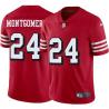 Red Throwback Monty Montgomery 49ers Jersey Custom Sewn-on Patches Mens Womens Youth
